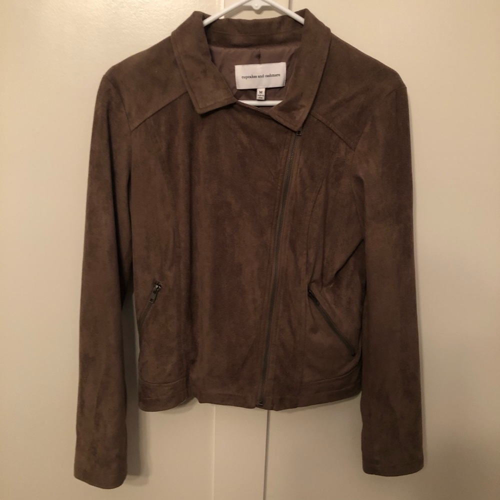 Cupcakes and Cashmere Faux Suede Moto Jacket